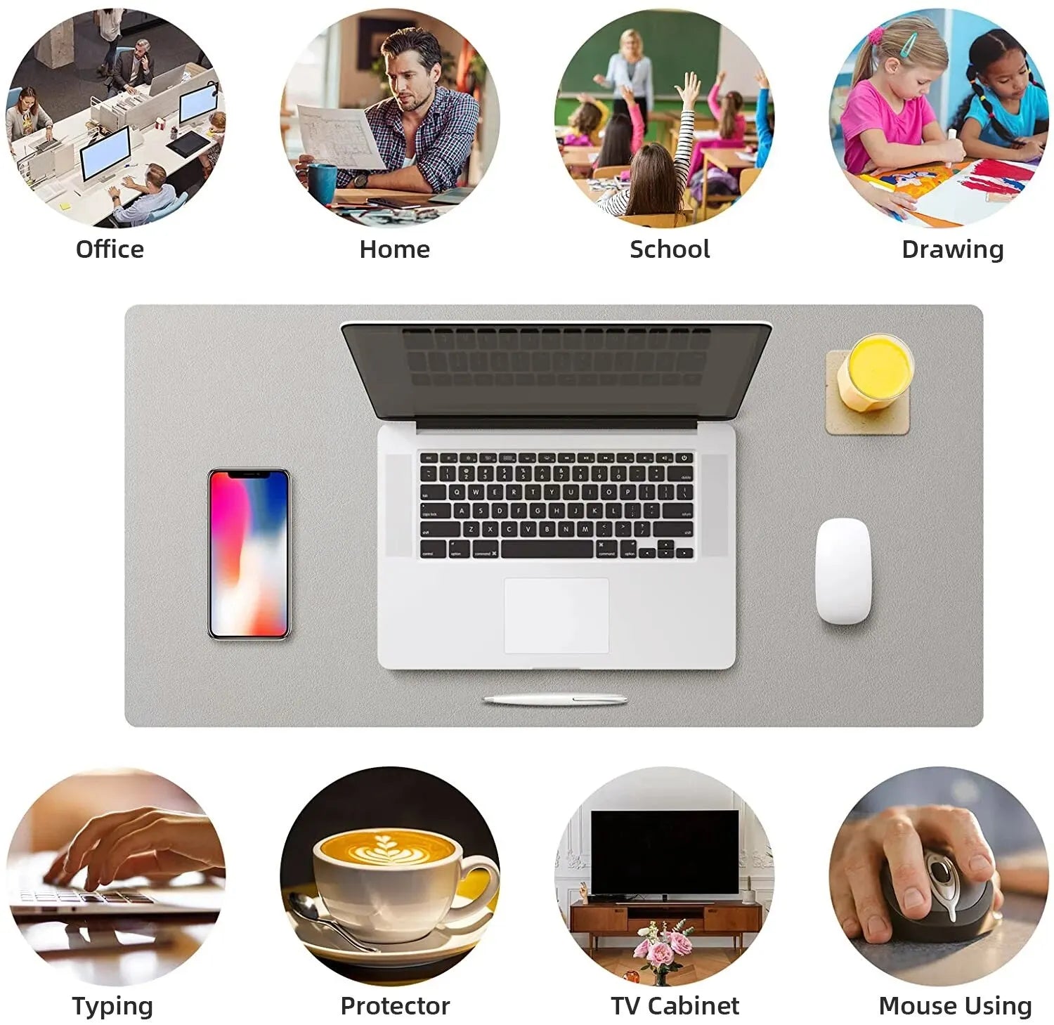 1 Pcs Large Size 60*30Mm Office Desk Protector Mat PU Leather Waterproof Mouse Pad Desktop Keyboard Desk Pad Gaming Mousepad