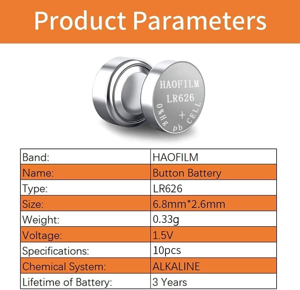 LR626 SR626SW 377 376 LR626 AG4 Premium Alkaline Battery,1.5V round Button Coin Cell Batteries (10 Pack)