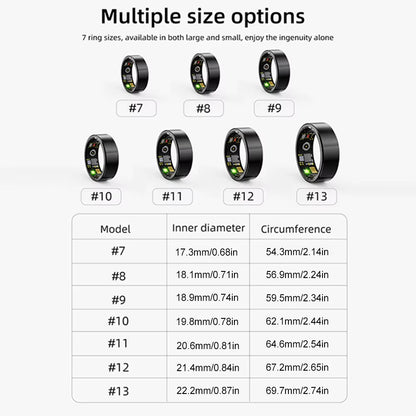 R11M Smart Ring IP68 Waterproof Fitness Ring Bluetooth-Compatible 5.0 Multi-Sport Modes Heart Rate Blood Oxygen Sleep Monitoring