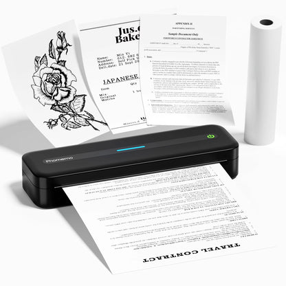 Portable Printer Wireless for Travel M832 Inkless Thermal Printer Support US Letter&A4 Use Ios Android Phone&Laptop